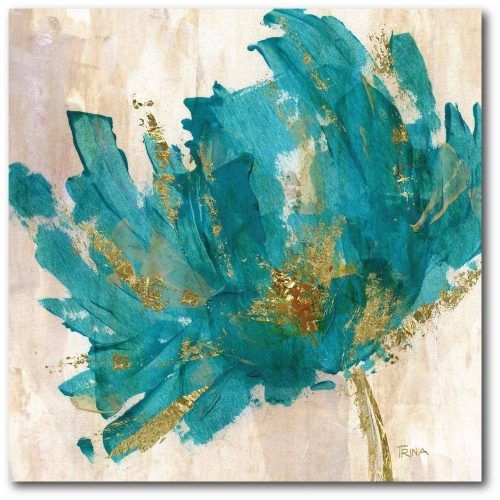 Teal Flower Canvas Wall Art (Photo 7 of 20)