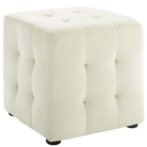 Light Blue And Gray Solid Cube Pouf Ottomans (Photo 4 of 20)