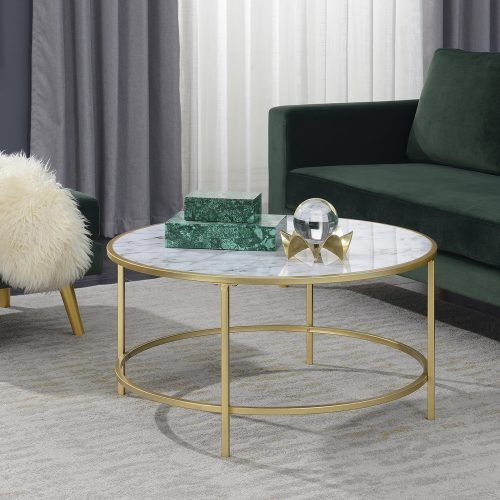Modern Round Faux Marble Coffee Tables (Photo 15 of 20)