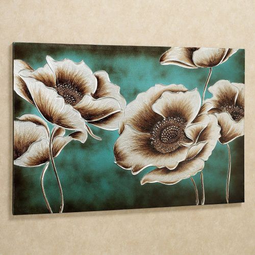 Teal Flower Canvas Wall Art (Photo 2 of 20)