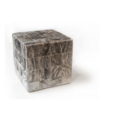 Gray And Beige Solid Cube Pouf Ottomans (Photo 1 of 20)