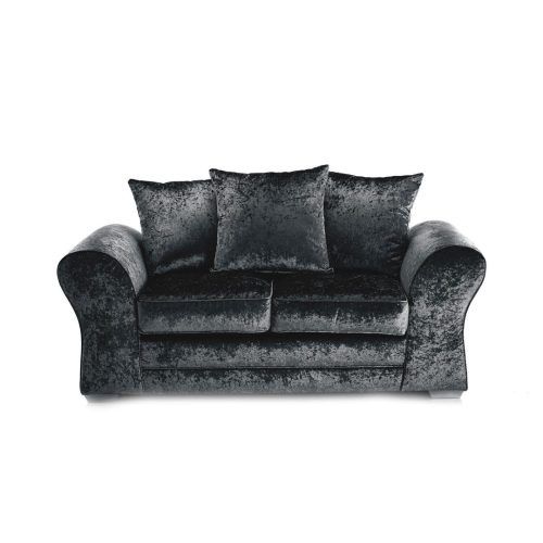 Black Velvet 2-Seater Sofa Beds (Photo 14 of 20)