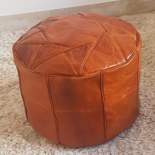 Brown Moroccan Inspired Pouf Ottomans (Photo 8 of 20)