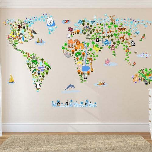 Wall Art Stickers World Map (Photo 16 of 20)