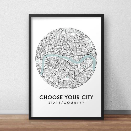 City Prints Map Wall Art (Photo 8 of 20)