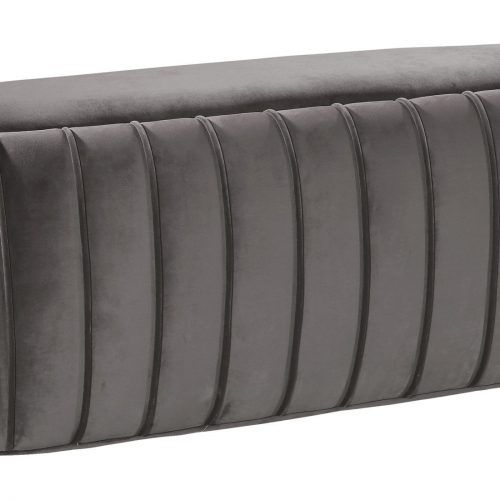 Gray Fabric Oval Ottomans (Photo 13 of 20)