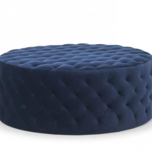 Navy And Light Gray Woven Pouf Ottomans (Photo 5 of 20)