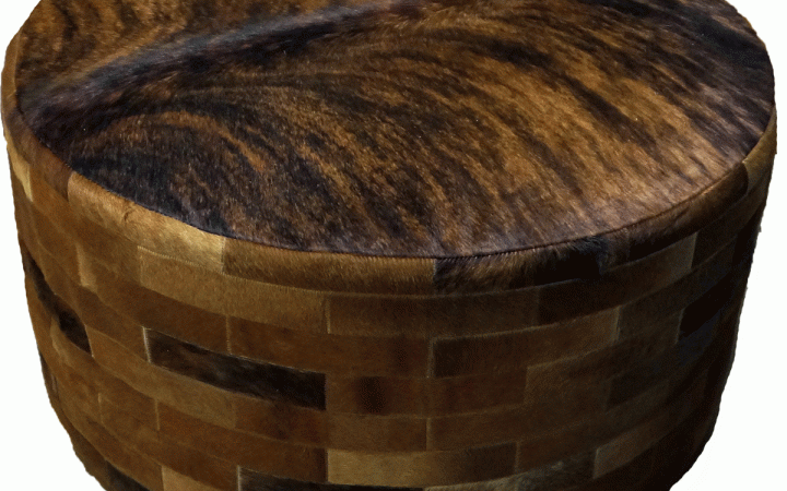  Best 20+ of Warm Brown Cowhide Pouf Ottomans