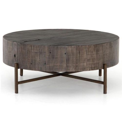Metal Legs And Oak Top Round Console Tables (Photo 17 of 20)