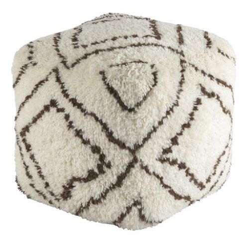 Gray And Brown Stripes Cylinder Pouf Ottomans (Photo 16 of 20)