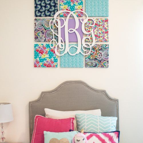 Fabric Covered Squares Wall Art (Photo 3 of 15)