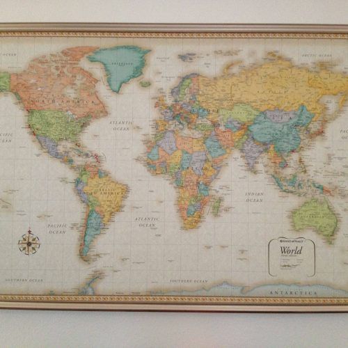 Framed World Map Wall Art (Photo 18 of 20)