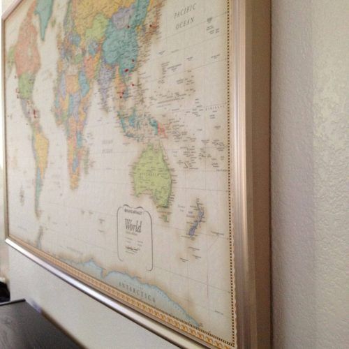 Framed World Map Wall Art (Photo 8 of 20)