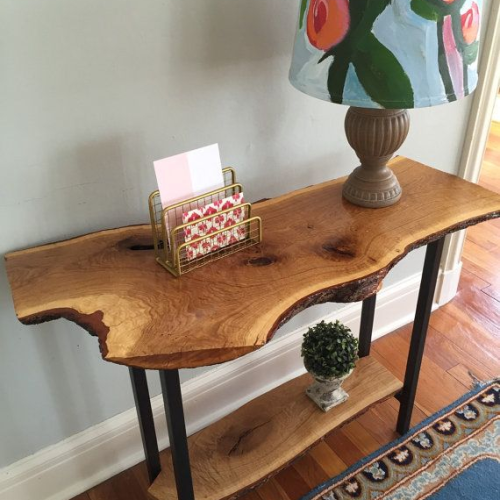 Rustic Walnut Wood Console Tables (Photo 7 of 20)