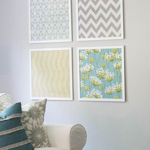 Fabric Covered Squares Wall Art (Photo 13 of 15)