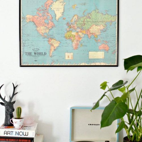 World Map Wall Art Framed (Photo 10 of 20)