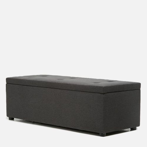 Charcoal And Light Gray Cotton Pouf Ottomans (Photo 20 of 20)
