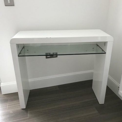 Square High-Gloss Console Tables (Photo 12 of 20)
