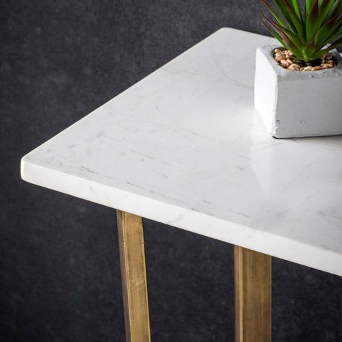 White Stone Console Tables (Photo 13 of 20)