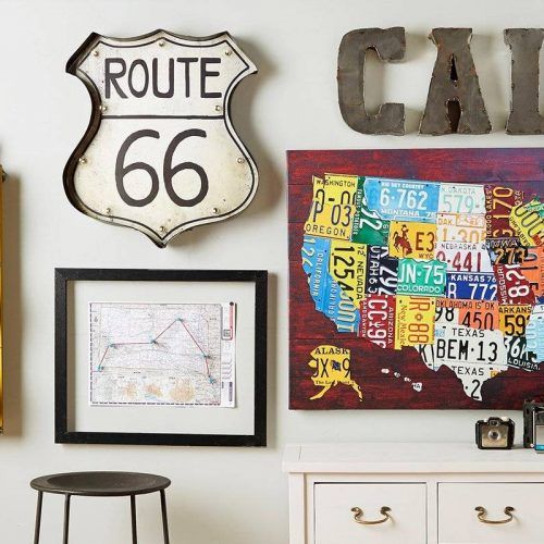 License Plate Map Wall Art (Photo 16 of 20)