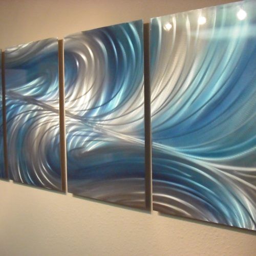 Aqua Abstract Wall Art (Photo 18 of 20)