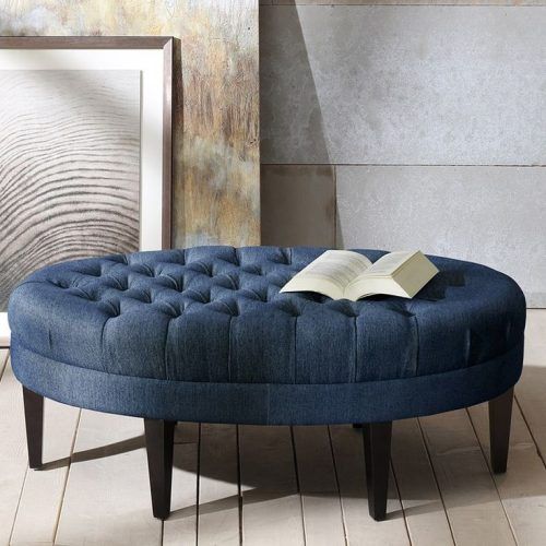 Royal Blue Tufted Cocktail Ottomans (Photo 12 of 20)