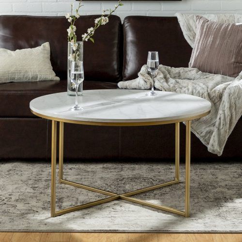 White Faux Marble Coffee Tables (Photo 14 of 20)
