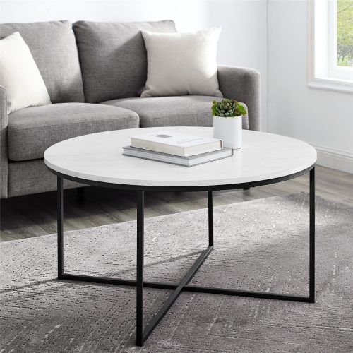 Modern Round Faux Marble Coffee Tables (Photo 3 of 20)