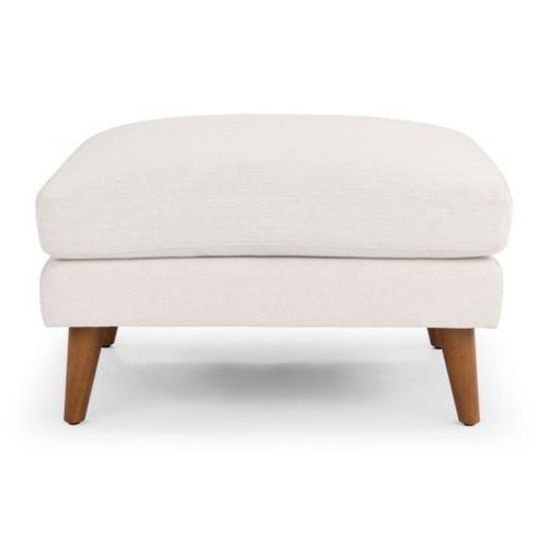 White Solid Cylinder Pouf Ottomans (Photo 2 of 18)
