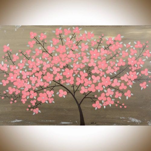 Red Cherry Blossom Wall Art (Photo 3 of 30)