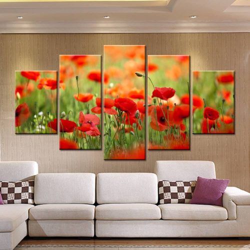 Red Poppy Canvas Wall Art (Photo 12 of 20)