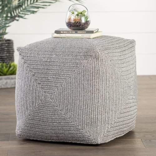 Light Blue And Gray Solid Cube Pouf Ottomans (Photo 5 of 20)