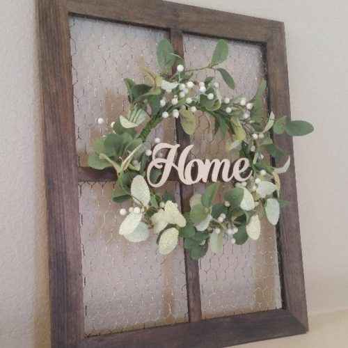 Floral Wreath Wood Framed Wall Decor (Photo 17 of 20)