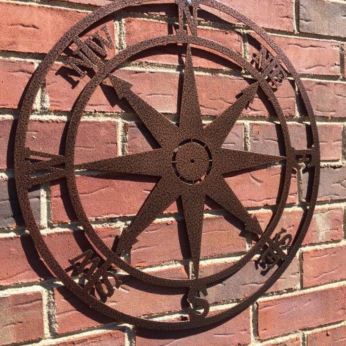 Outdoor Metal Wall Compass (Photo 8 of 20)