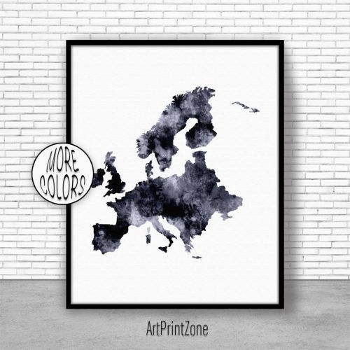 Europe Map Wall Art (Photo 12 of 20)