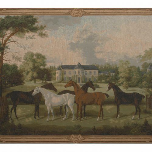 Blended Fabric European Five English Horses Tapestries (Photo 1 of 20)