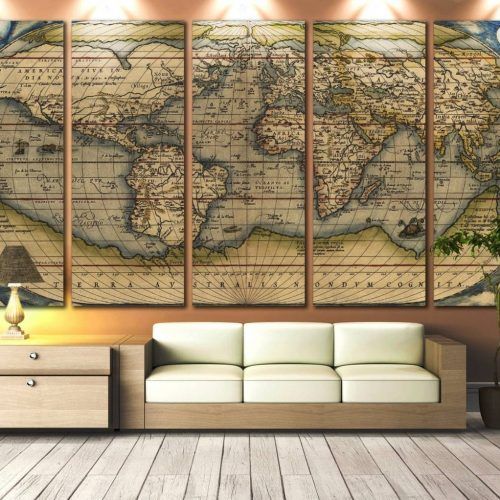 Antique Map Wall Art (Photo 14 of 20)