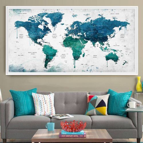 World Map Wall Artwork (Photo 2 of 20)