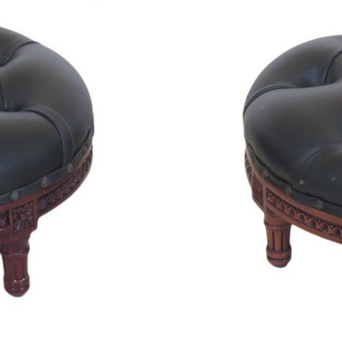 Black Leather Foot Stools (Photo 11 of 20)