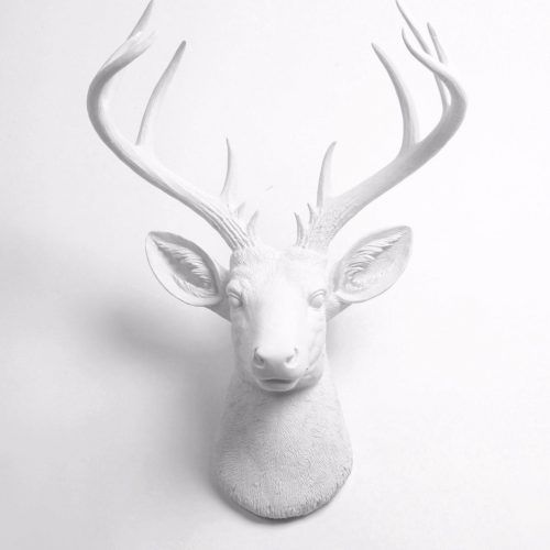 Large Deer Head Faux Taxidermy Wall Decor (Photo 2 of 20)