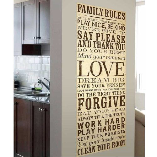 Canvas Wall Art Family Rules (Photo 13 of 15)