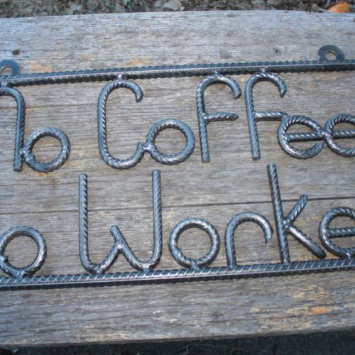 Coffee Sign With Rebar Wall Decor (Photo 7 of 20)