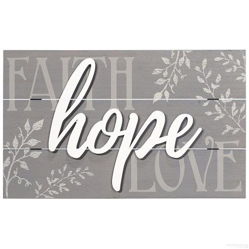 Faith, Hope, Love Raised Sign Wall Decor (Photo 6 of 20)
