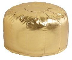 Top 20 of Gold Faux Leather Ottomans with Pull Tab