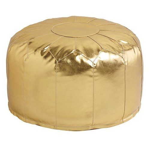 Gold Faux Leather Ottomans With Pull Tab (Photo 1 of 20)