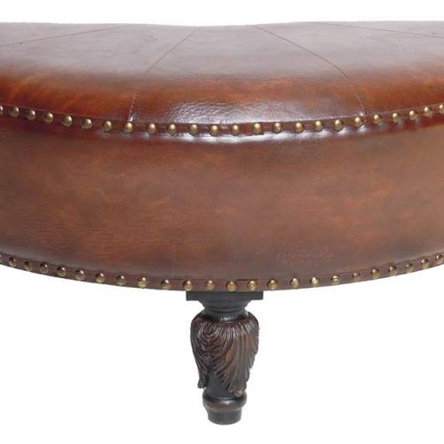 Dark Brown Leather Pouf Ottomans (Photo 16 of 20)