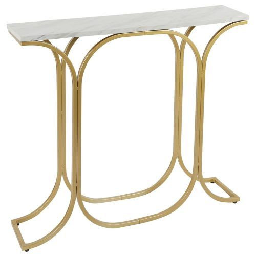White Marble Gold Metal Console Tables (Photo 14 of 20)