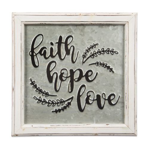 Faith, Hope, Love Raised Sign Wall Decor (Photo 4 of 20)