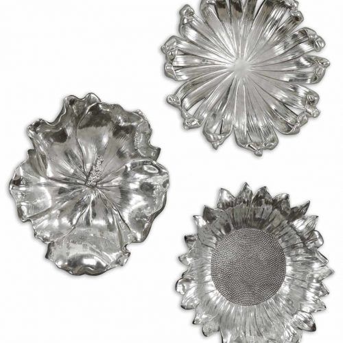Metal Flower Wall Decor (Set Of 3) (Photo 6 of 20)