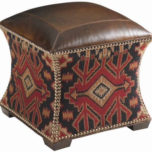 Navy And Dark Brown Jute Pouf Ottomans (Photo 13 of 20)